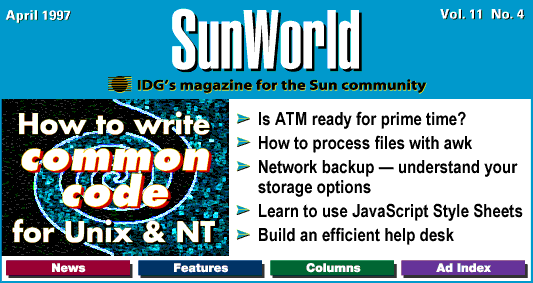 [SunWorld April 1997 table of contents]