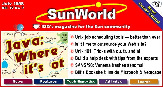 [SunWorld July 1998 table of contents]