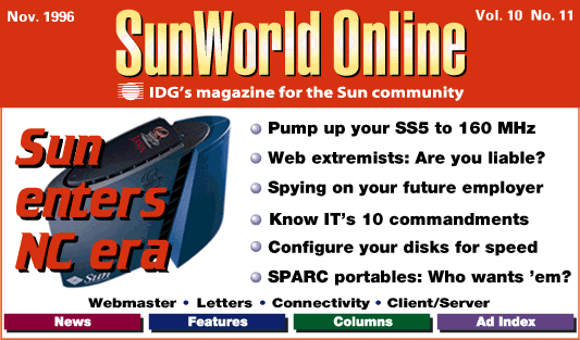 [SunWorld Online November 1996 table of contents]